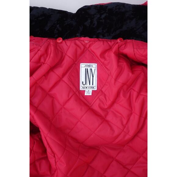Vintage JNY Jones New York Jacket Women's S Red Removable Hood Full Zip 90s - Picture 15 of 15